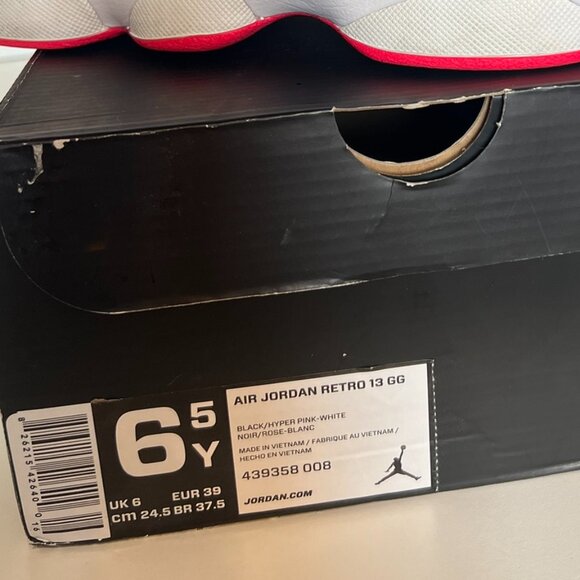 Nike Air Jordan 13 Retro Black/Hyper Pink - White Woman's size 8 - Picture 14 of 15